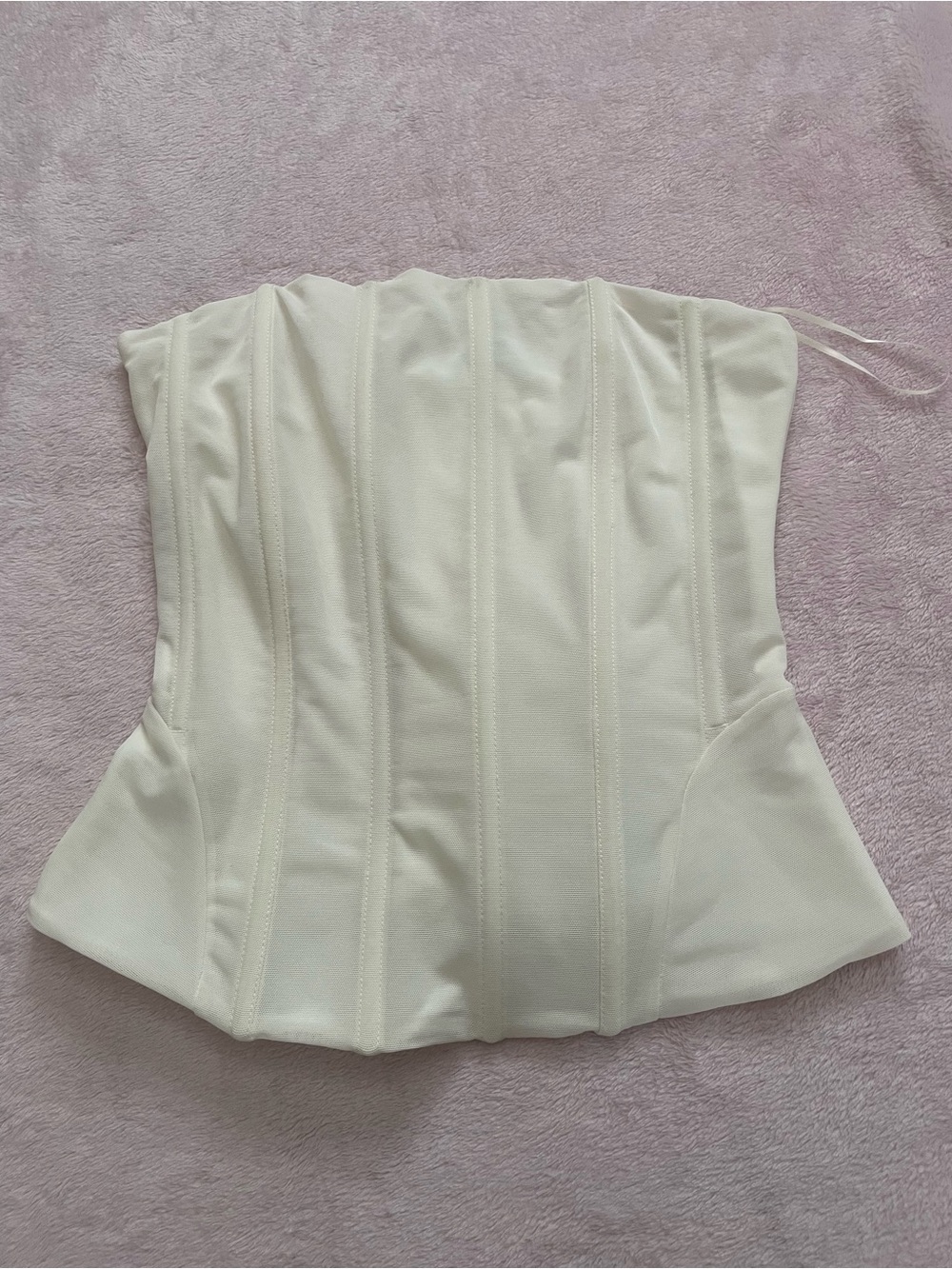 Garage Ivory Strapless Corset Bandeau Top